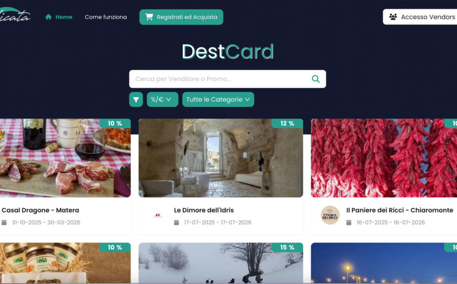 Al momento stai visualizzando Nasce la DestCard: uno strumento innovativo e a portata di smartphone per scoprire la Basilicata